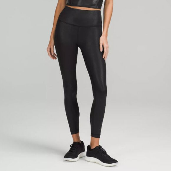 lululemon athletica Pants - Lululemon Wunder Train HR 28” Special Edition Black Shine Foil - size 6
